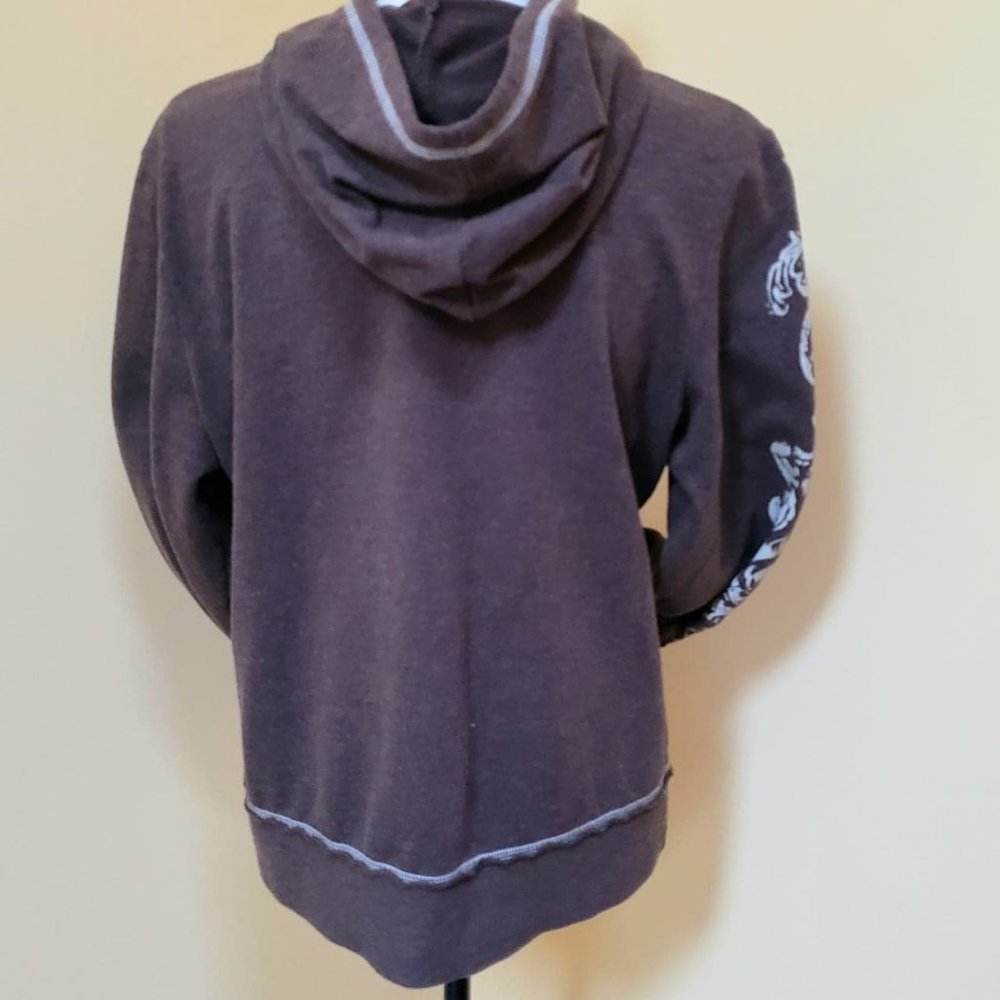 Trendy Brown/Cream Zip Up Hoodie Jacket - Picture 4 of 5